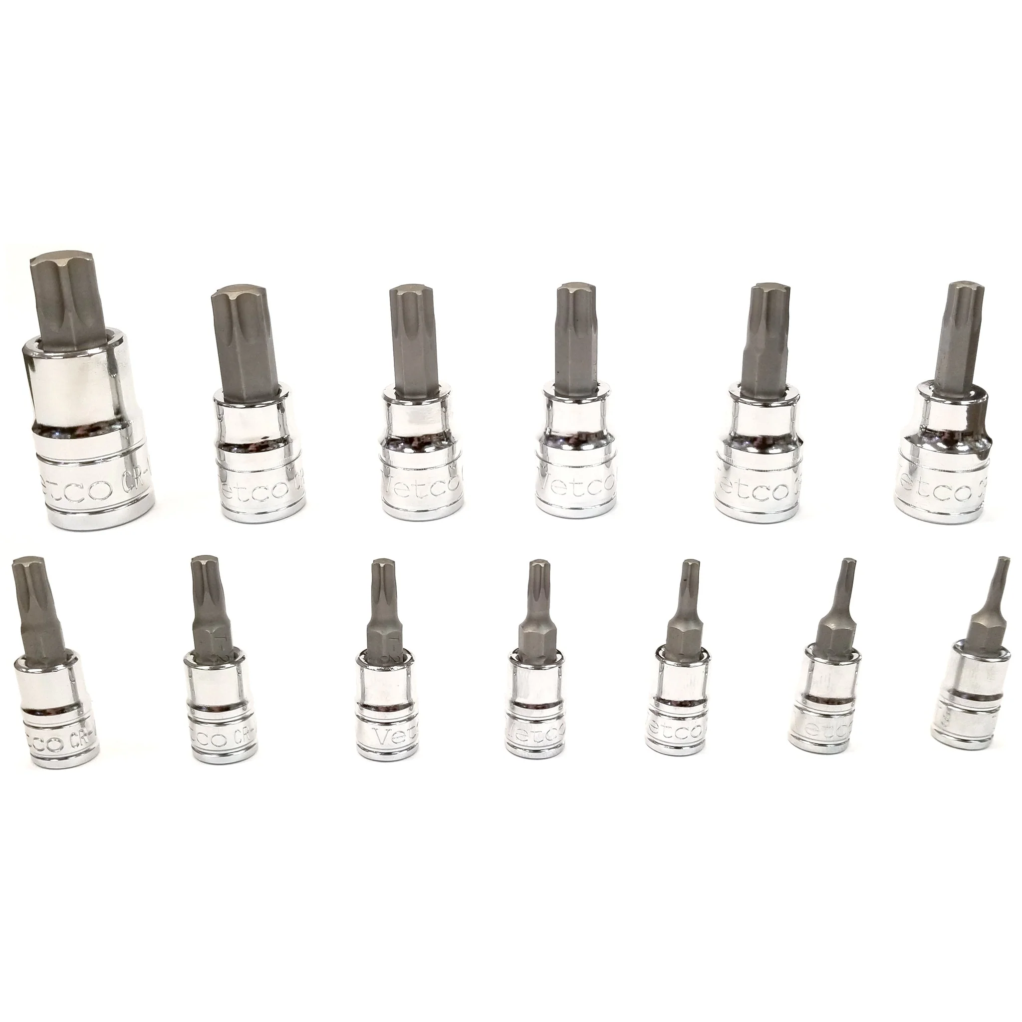 13-Piece Torx Bit Socket Set – T8–T60 – S2 Steel – 1/4", 3/8", 1/2" Drive – With Storage Case - Image 4