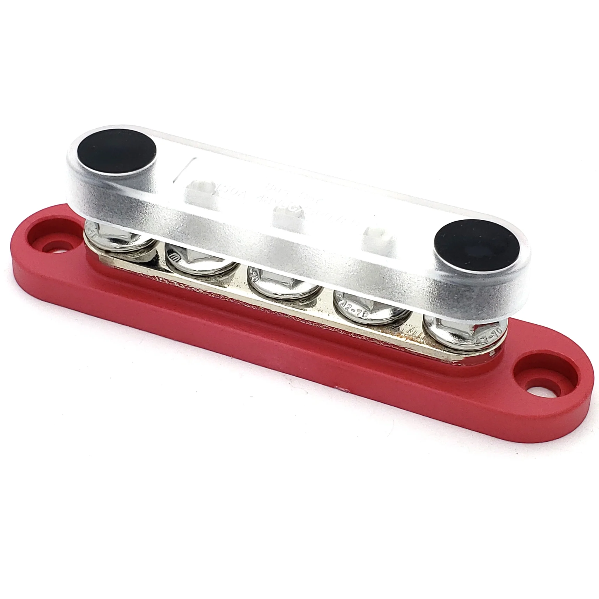 150A Busbar - Red - 5 Terminal - With Cover - Image 2