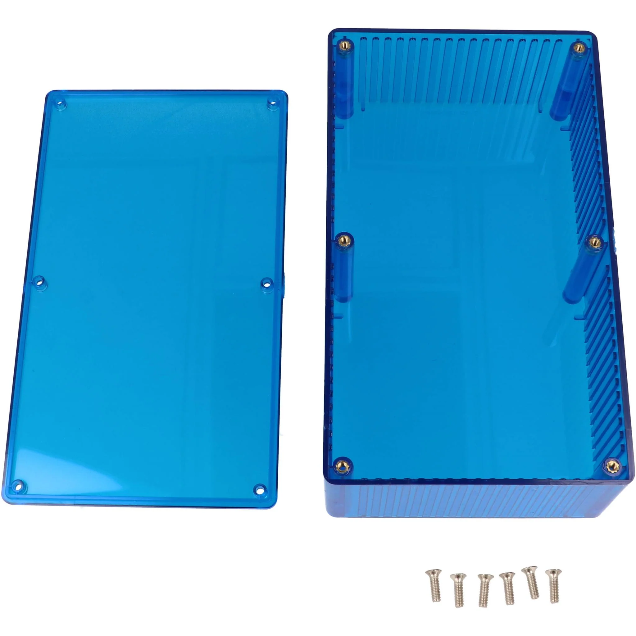 190 x 109 x 56MM Polycarbonate Box Translucent Blue (B19) - Image 2