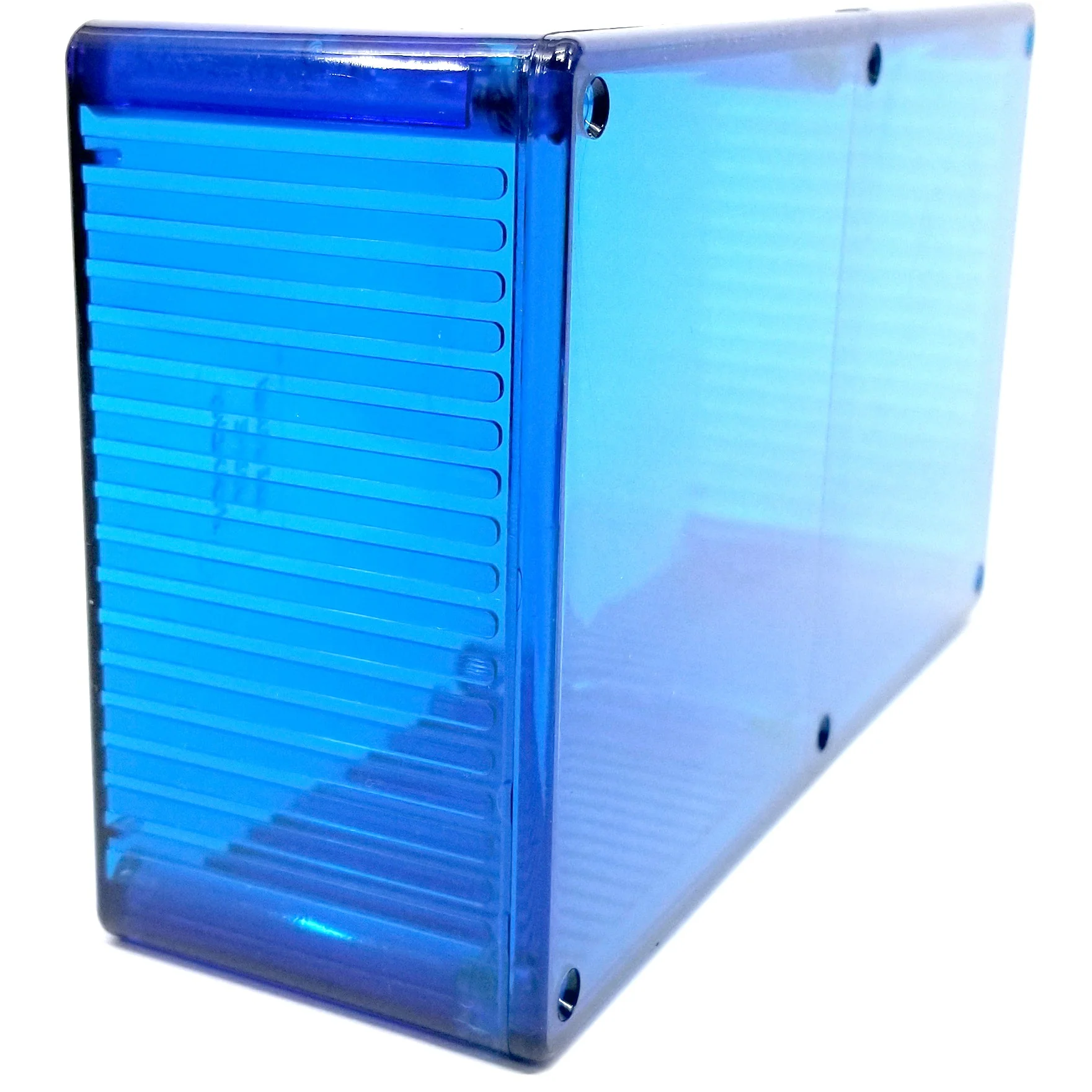 190 x 109 x 56MM Polycarbonate Box Translucent Blue (B19) - Image 4
