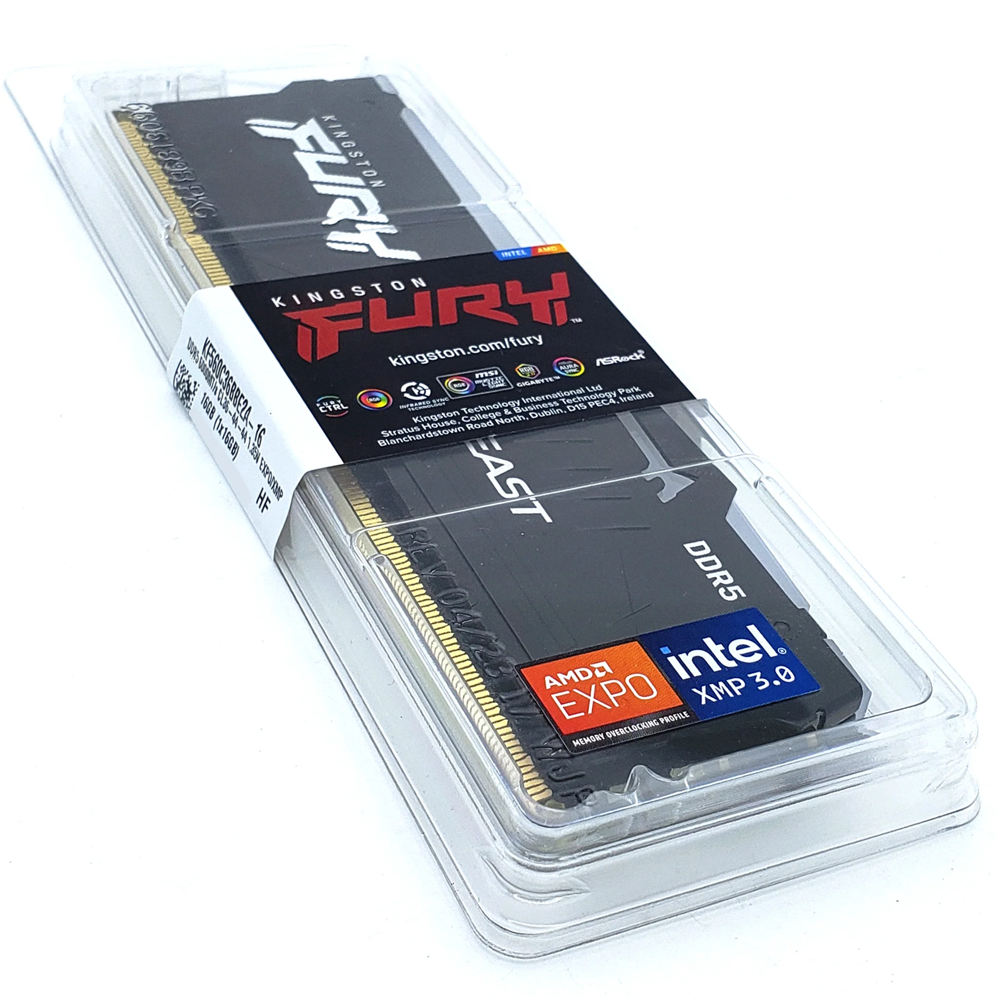 16GB DDR5 PC RAM Module - Kingston Fury RGB LED - Intel XMP 3.0, AMD EXPO - Image 2