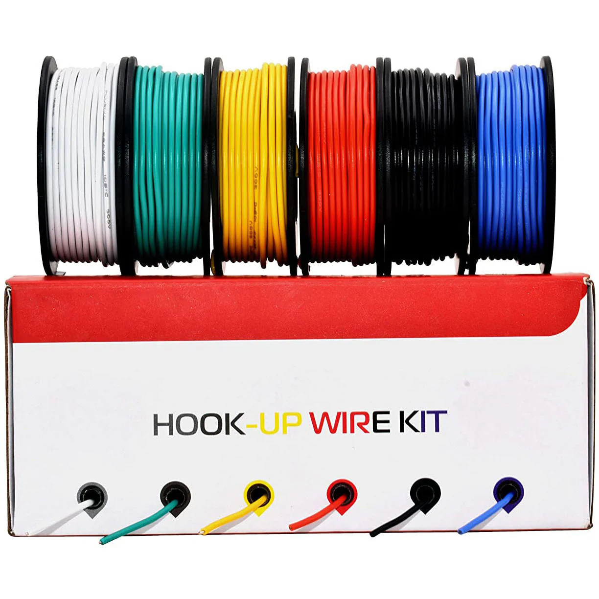 20AWG Solid Pre-tinned Hookup Wire 6-Pack 23Ft each (Red, Black, Yellow, Green, Blue, White) - Image 2