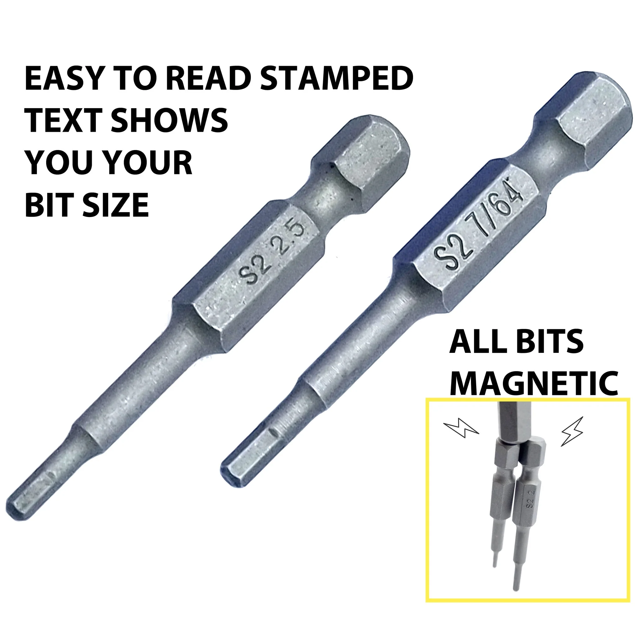 VETCO Magnetic Hex Allen Wrench Drill Bit Set, 20-Piece, With Extra Long Bits, Metric and SAE - Image 3