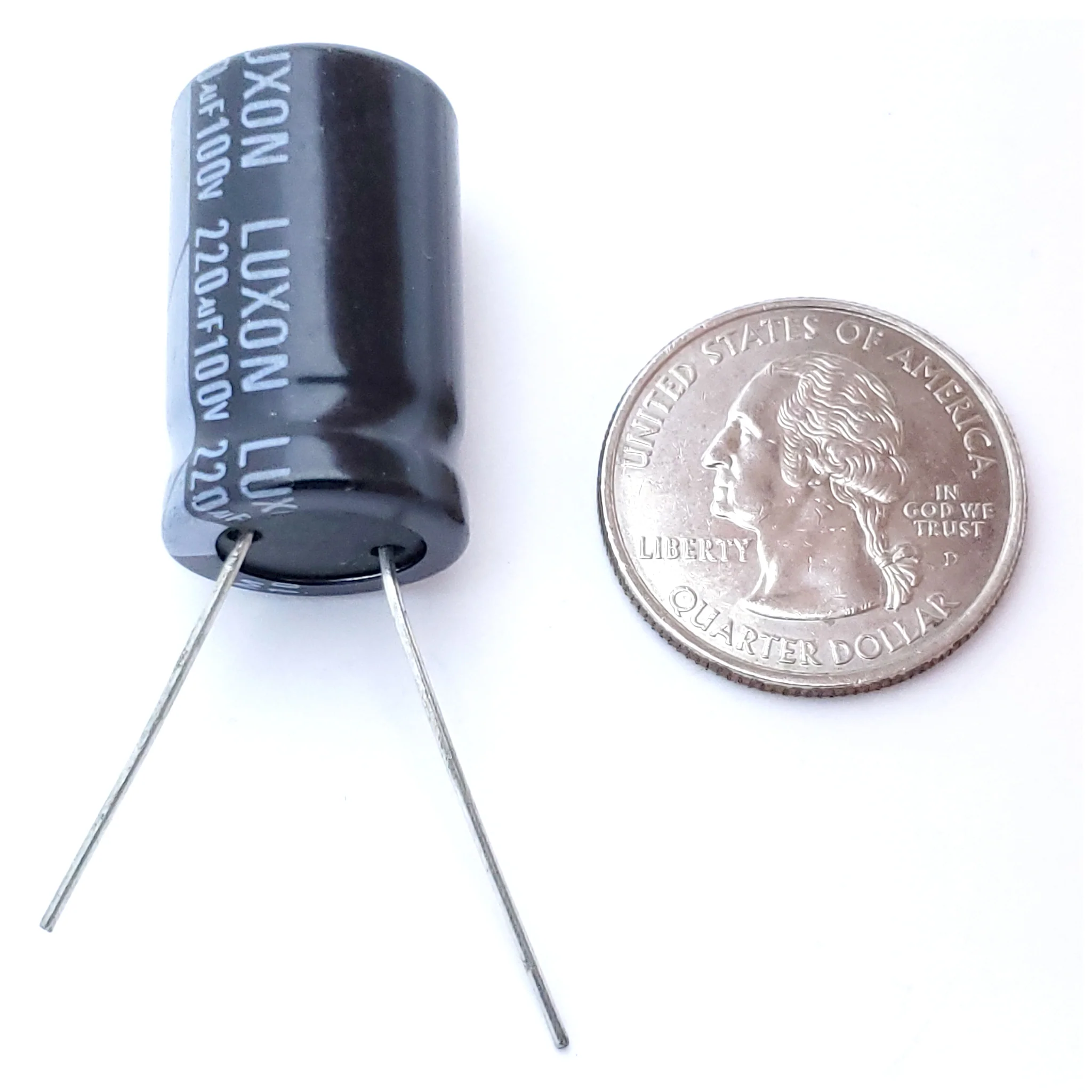 220uF 100 Volt Electrolytic Capacitor - Image 2