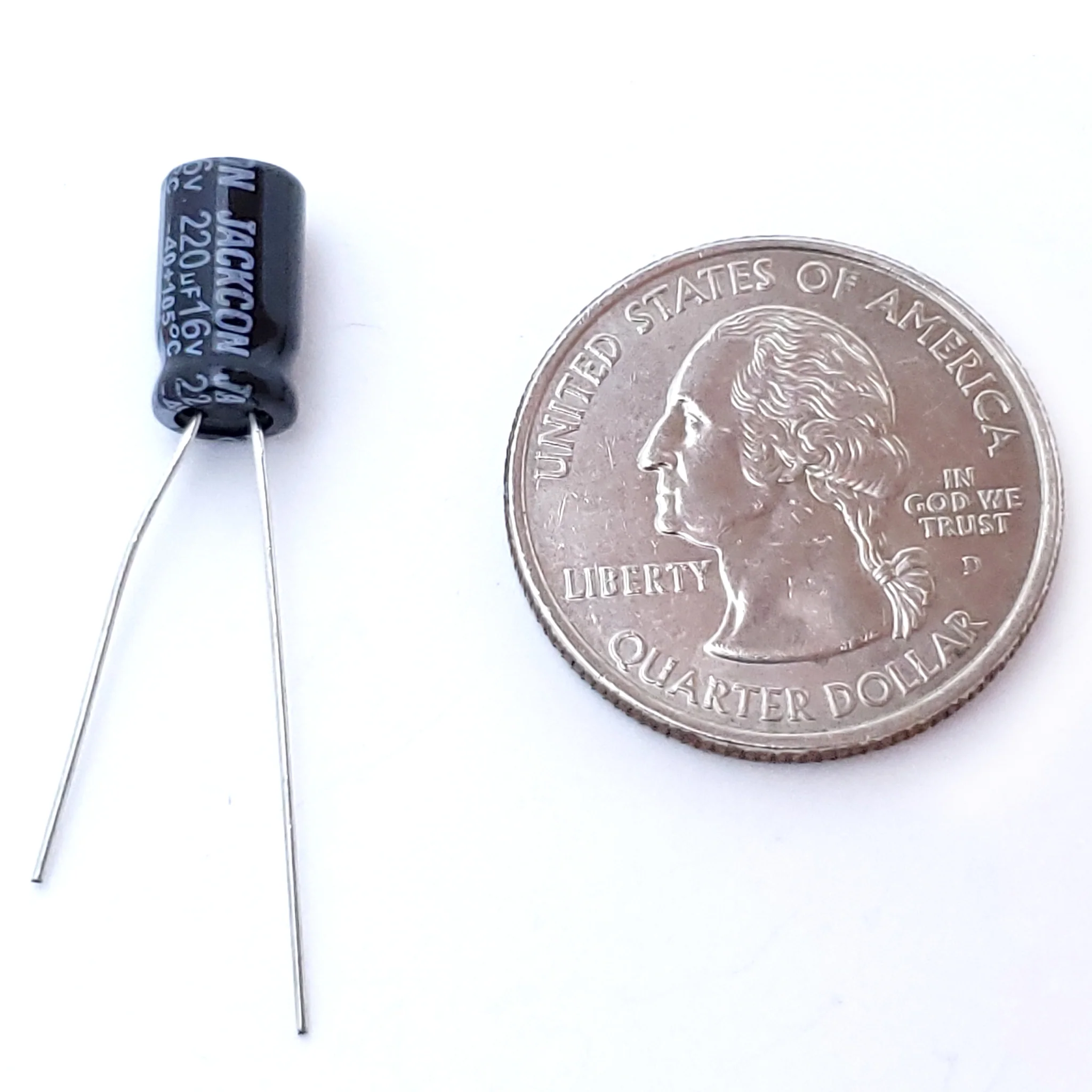 220uF 16 Volt Electrolytic Capacitor - Image 2