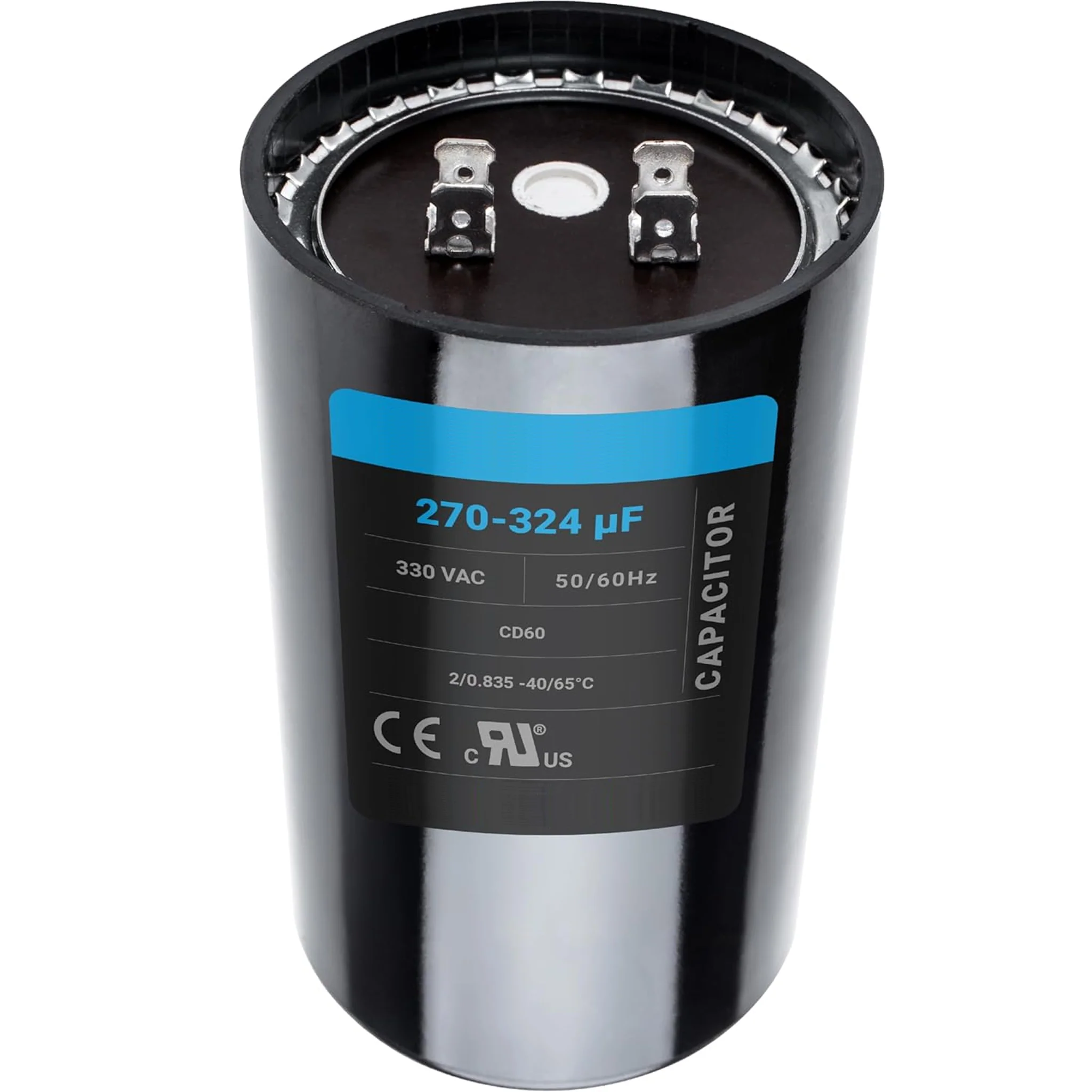 270-324uF 330V AC Motor Run Capacitor (270-324 MFD) (Round Case)