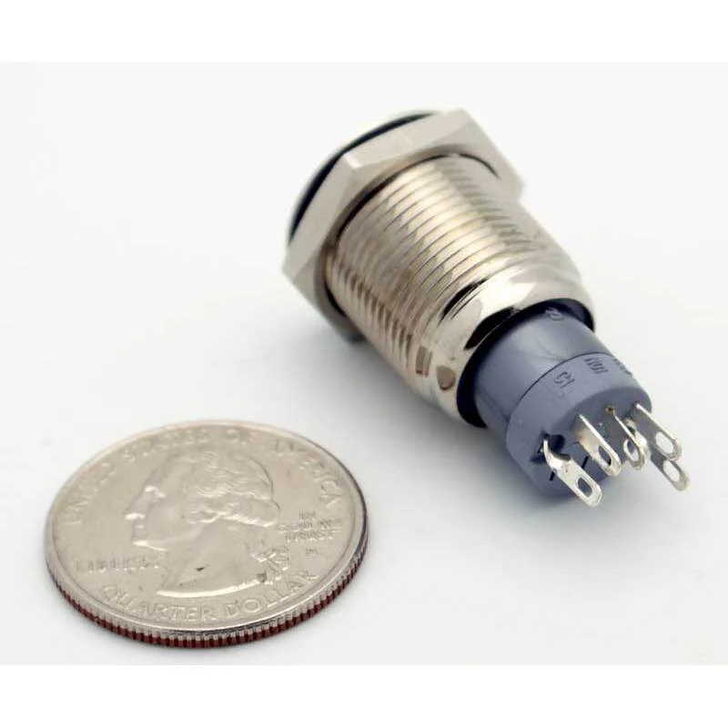 SPDT Sealed Illuminated Push Button Switch Momentary (Green) - Image 3