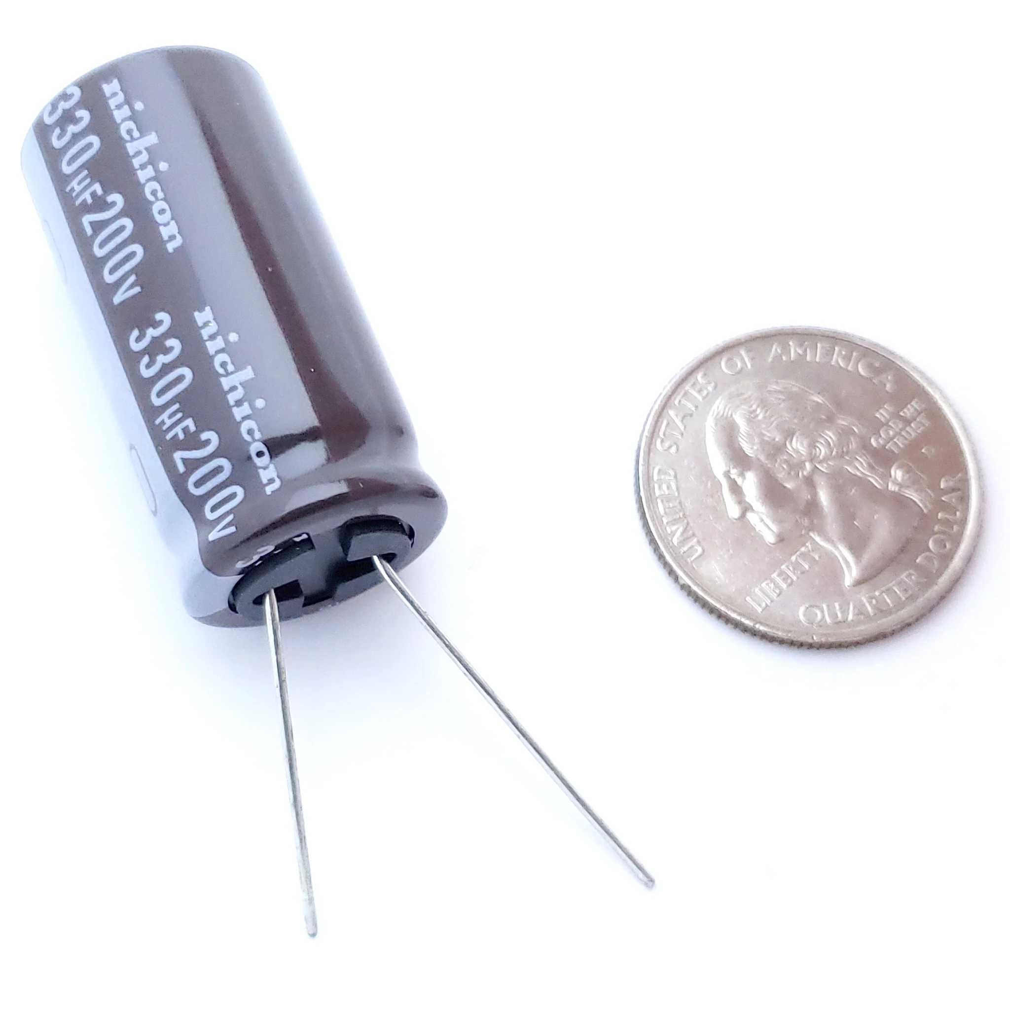 330uF 200 Volt Electrolytic Capacitor - 105c - 20% - Radial Leaded - Image 2