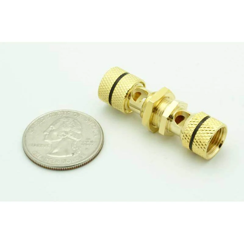 Gold Low Profile Banana Jack / Binding Post  - Black - Image 3