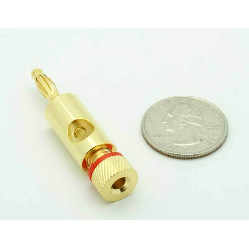 Gold Banana Plug for 10 - 16 AWG - Red - Image 3