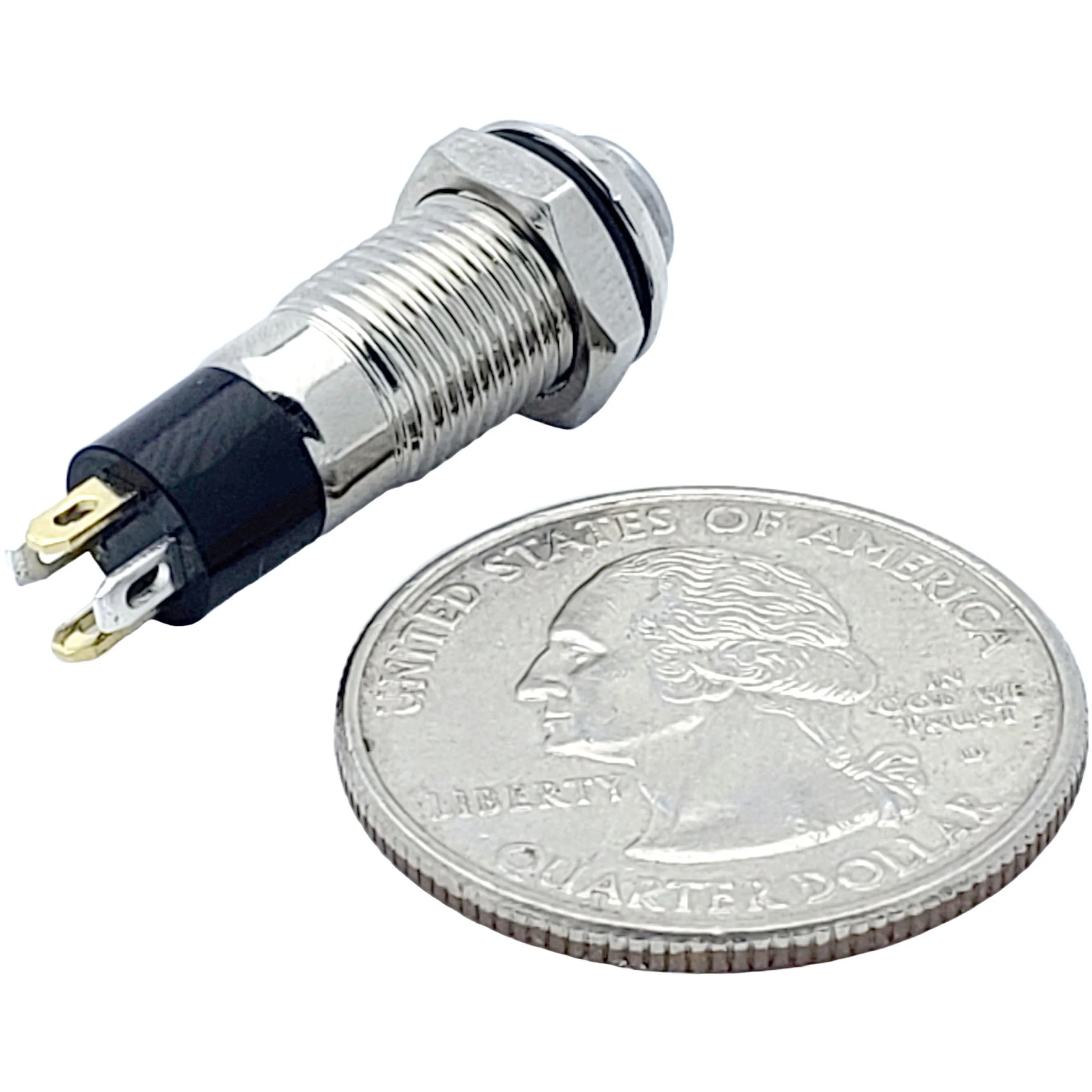 8mm Panel-Mount Momentary Push Button with Red LED indicator - Image 2