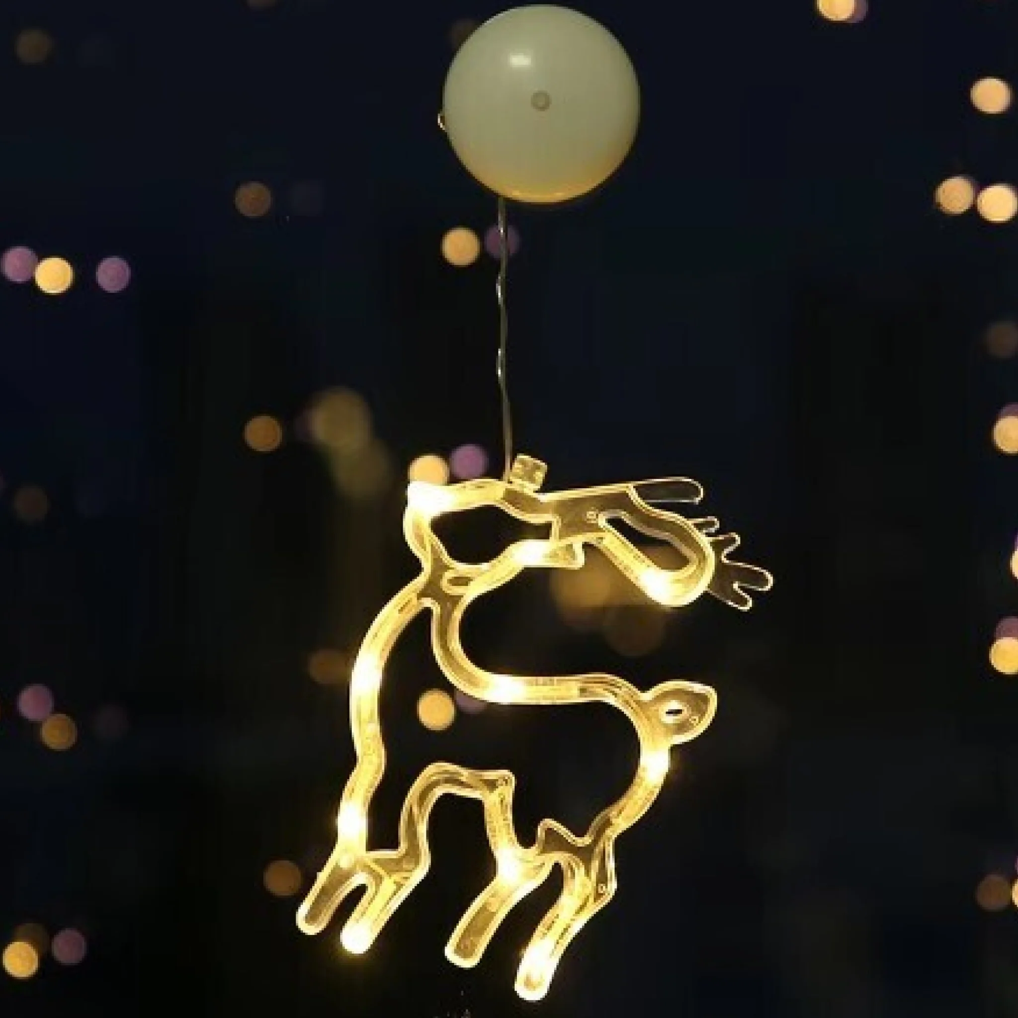 Battery Powered Reindeer Suction Cup LED Figure Christmas Decoration - 3 AAA