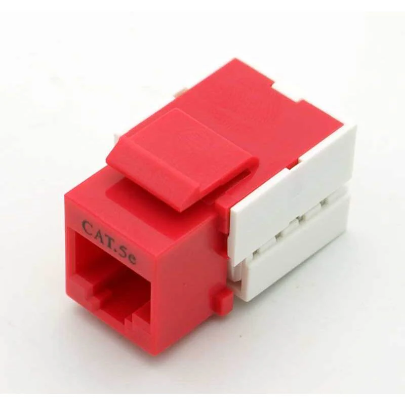 CAT-5 RJ-45 Keystone Jack - Red - Image 3