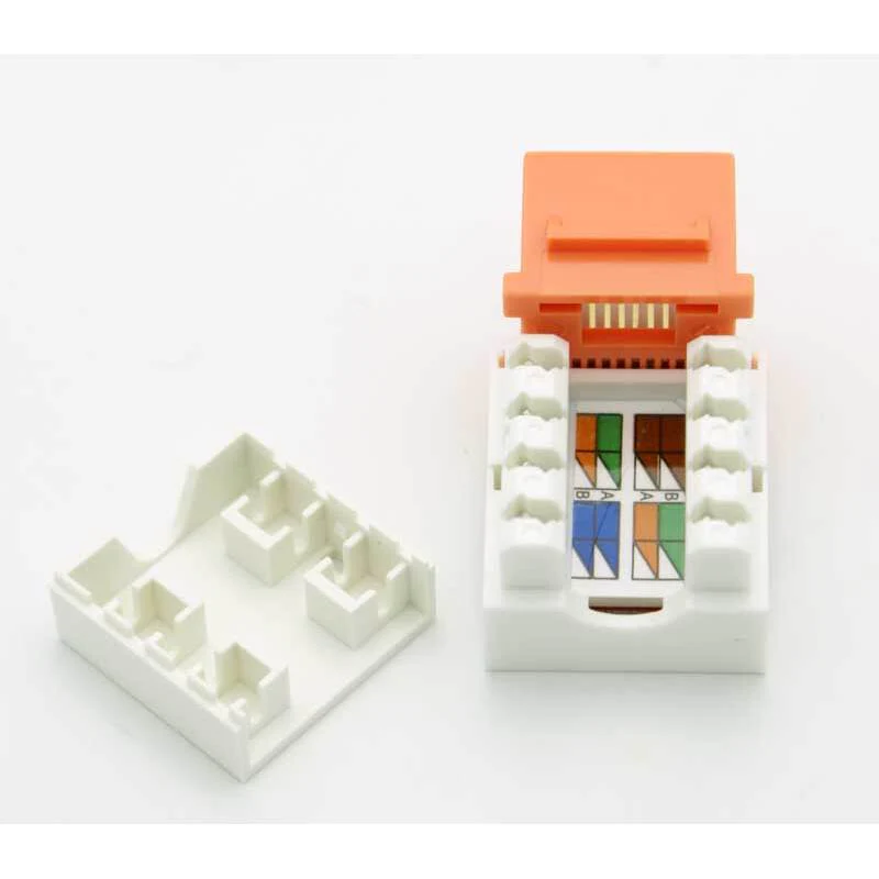 CAT-6 RJ-45 Keystone Jack - Orange - Image 2