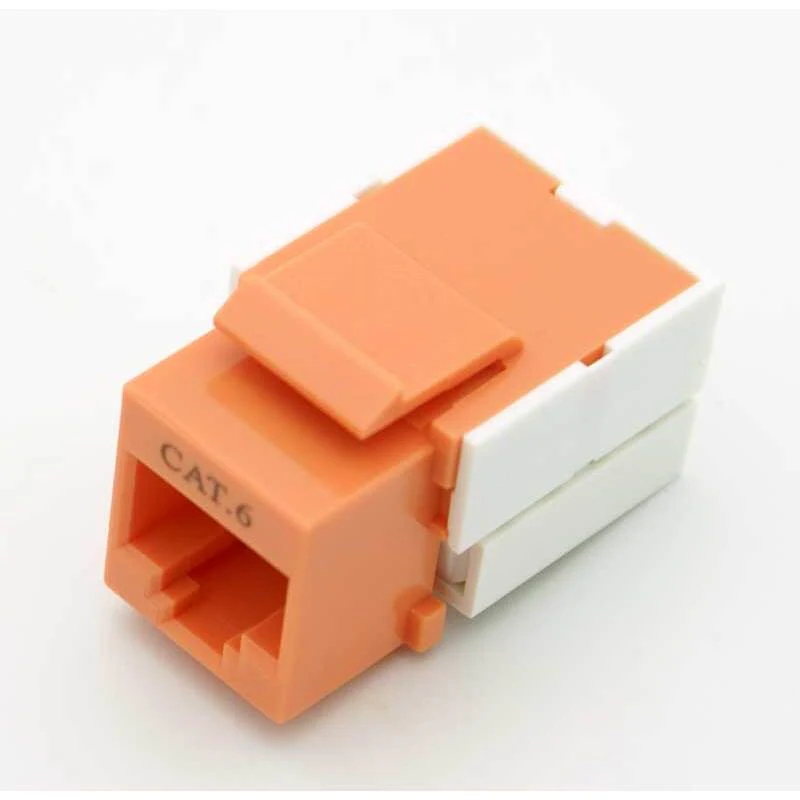 CAT-6 RJ-45 Keystone Jack - Orange - Image 3