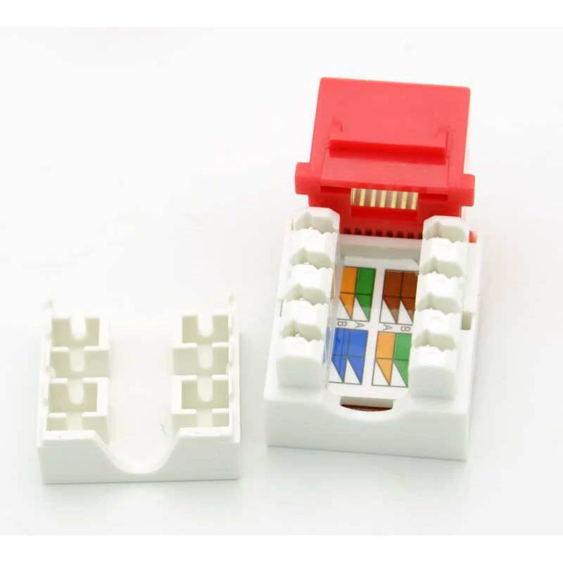 CAT-6 RJ-45 Keystone Jack - Red - Image 2