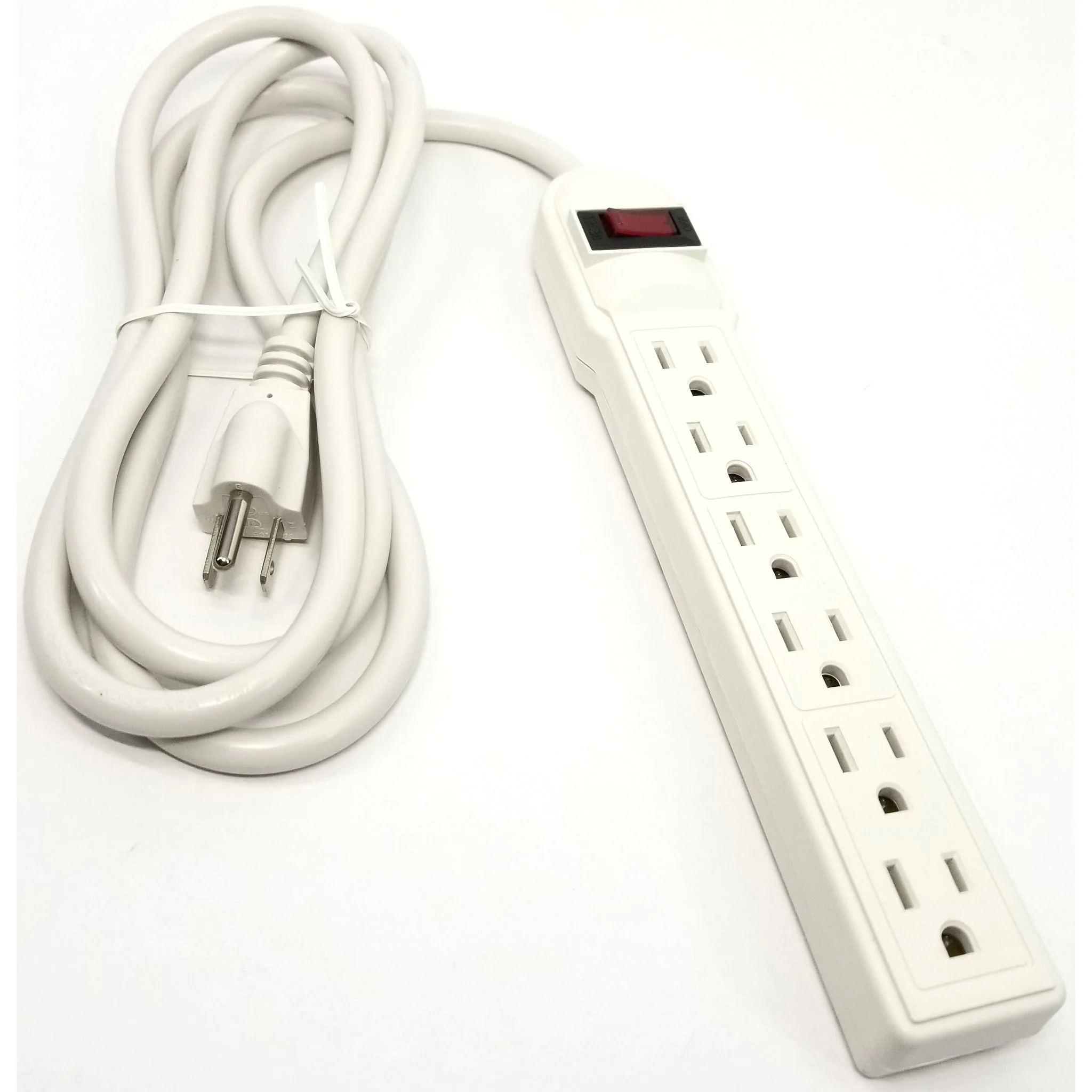 6 Outlet Surge Protector w/6' Cord White - Image 3