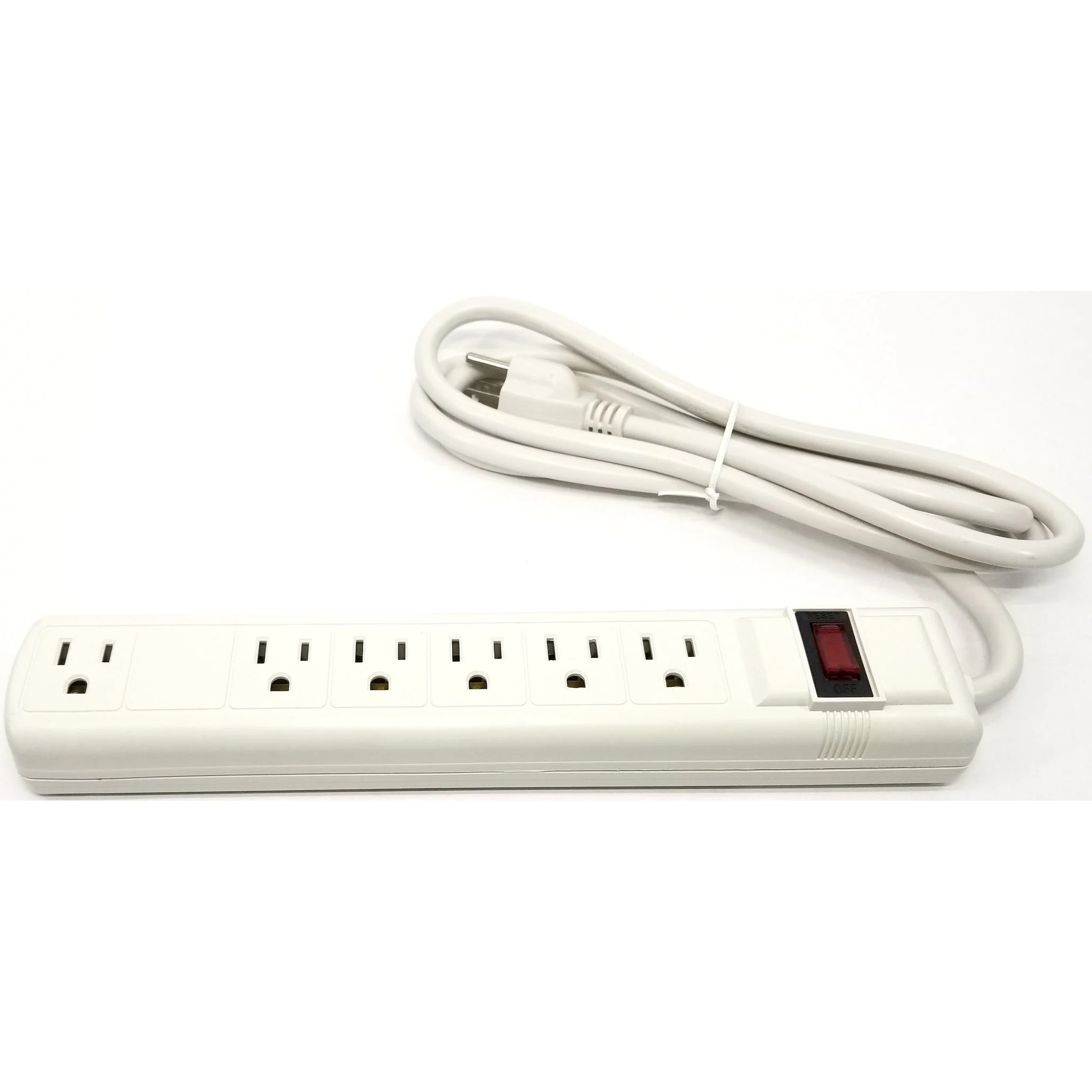 6 Outlet Surge Protector w/3' Cord White - Image 3