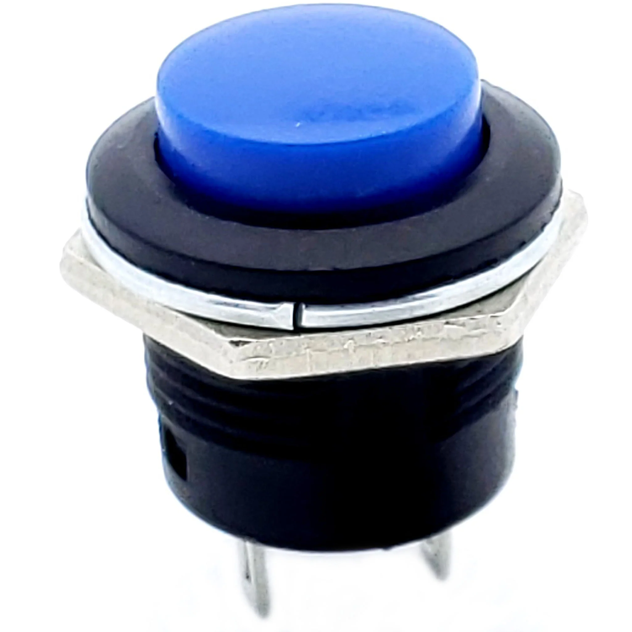 Blue Momentary Push Button Switch – SPST ON - (OFF) 3A 250V AC Panel Mount