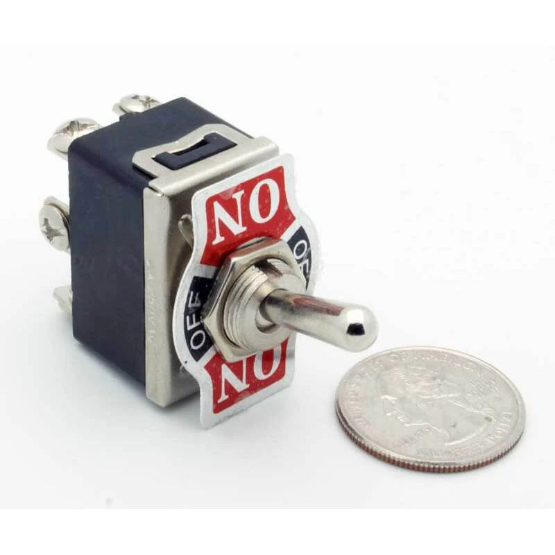DPDT Bat Handle Toggle Switch On-Off-On 10A - Image 2