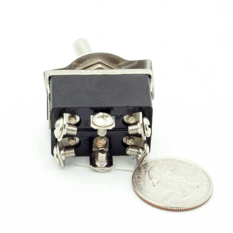 DPDT Bat Handle Toggle Switch On-Off-On 10A - Image 3