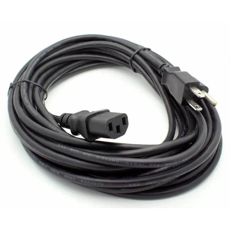 25' IEC Power Cord 18/3 AWG - Black