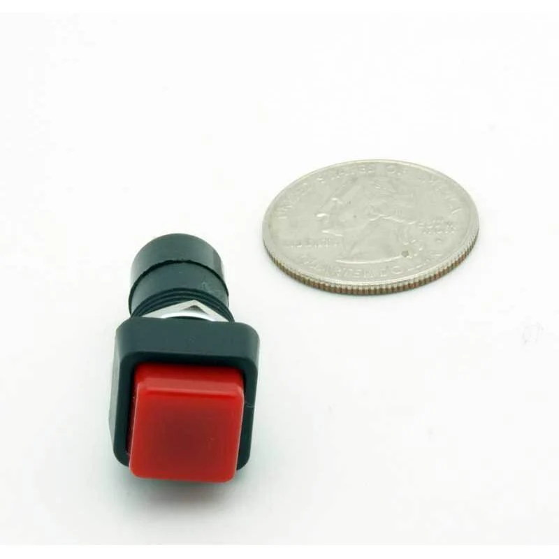 SPST Push Button Momentary Switch Square Red N.O. 3A - Image 2