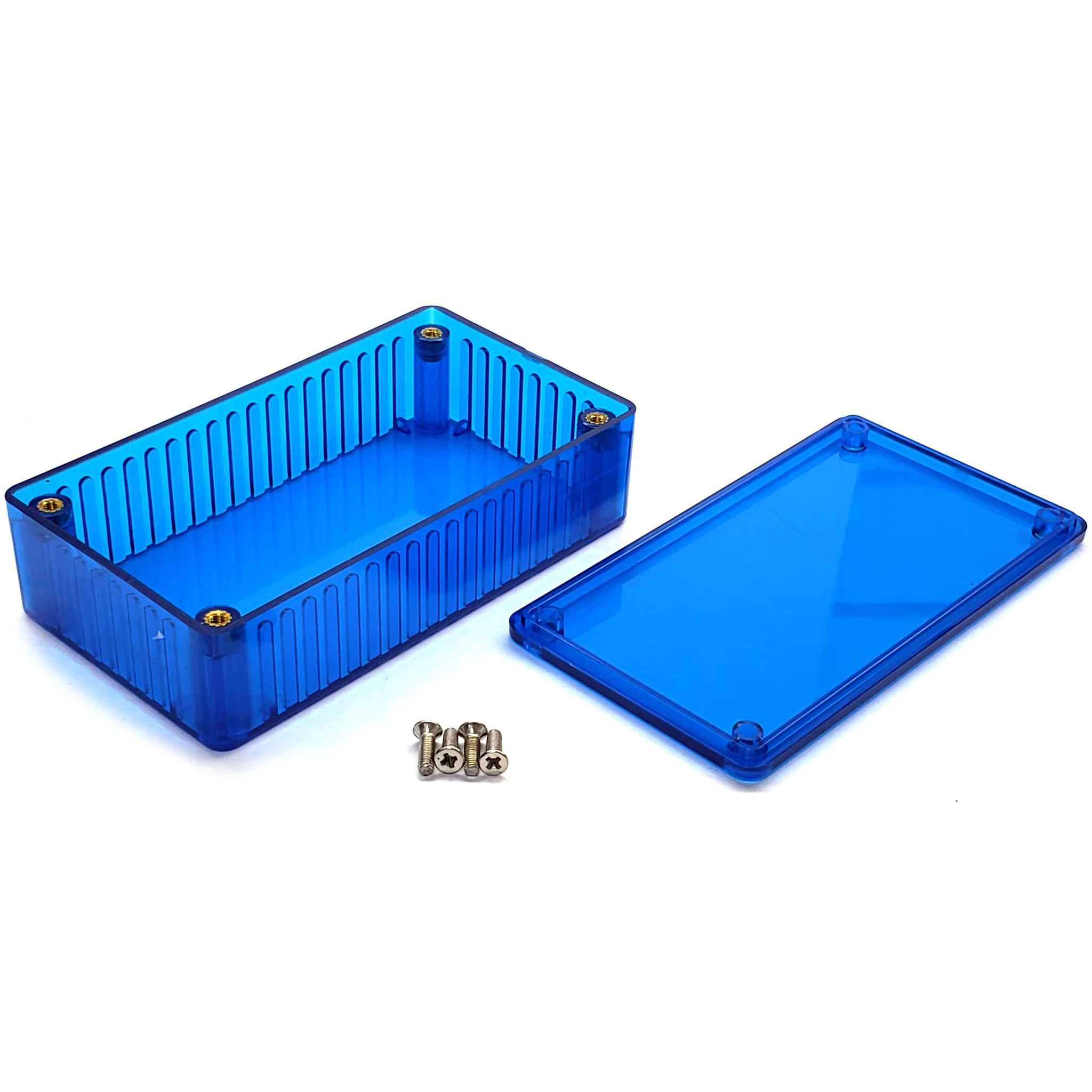 112 x 66 x 27MM Polycarbonate Box Translucent Blue - Image 2