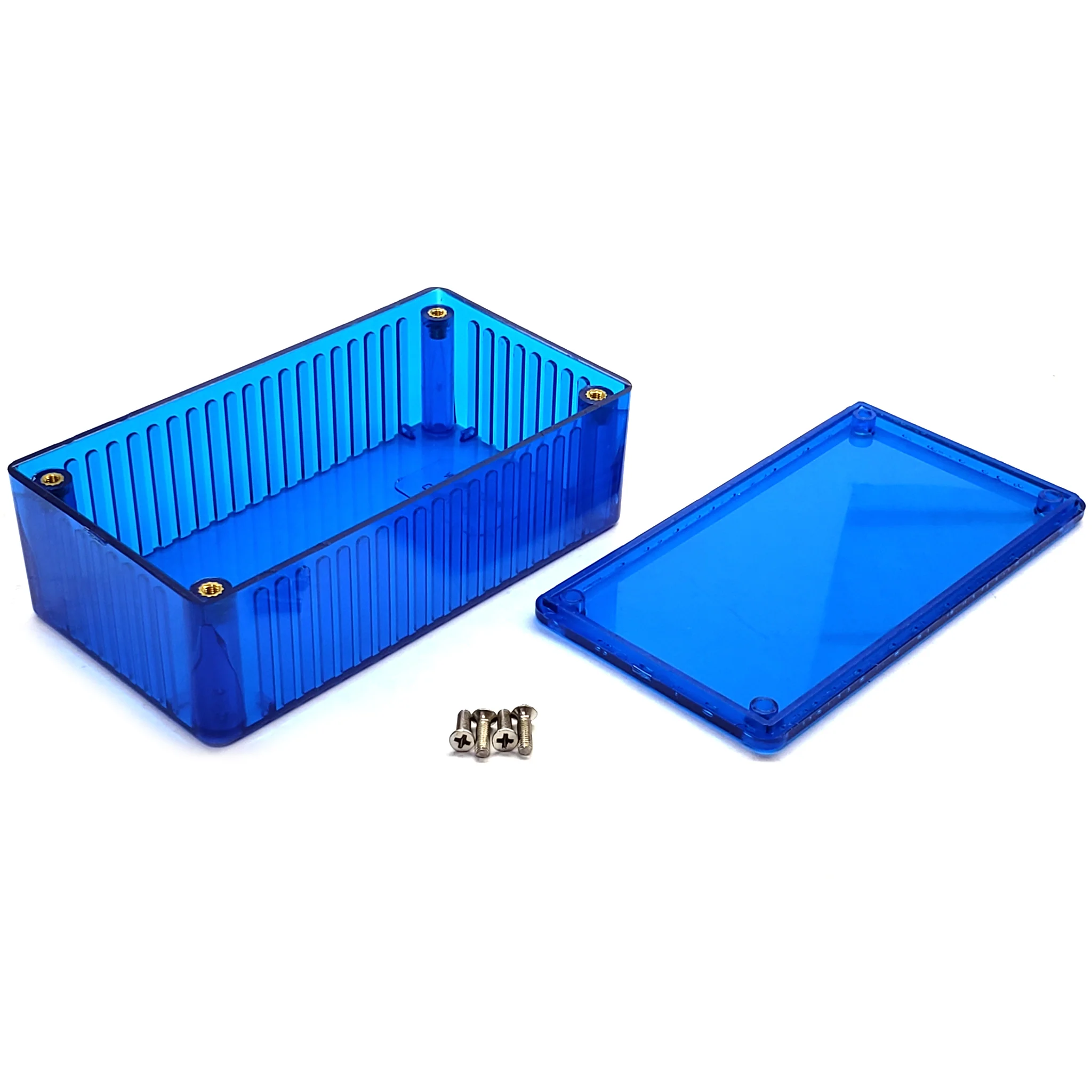 120 x 80 x 38MM Polycarbonate Box Translucent Blue - Image 2