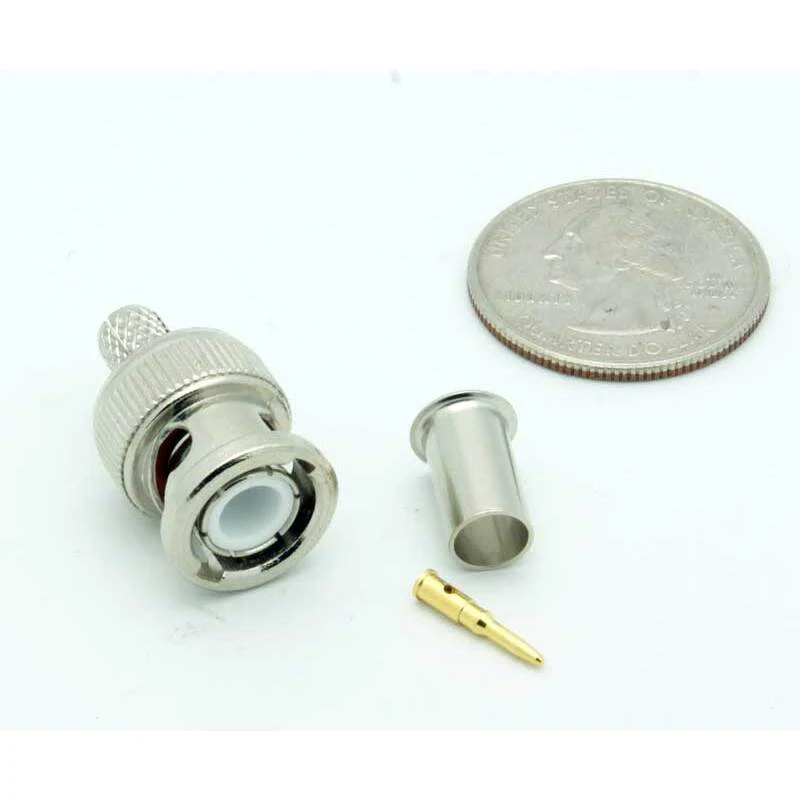 BNC Male 3 Piece Crimp Connector for RG-8X / LMR240 - Image 2
