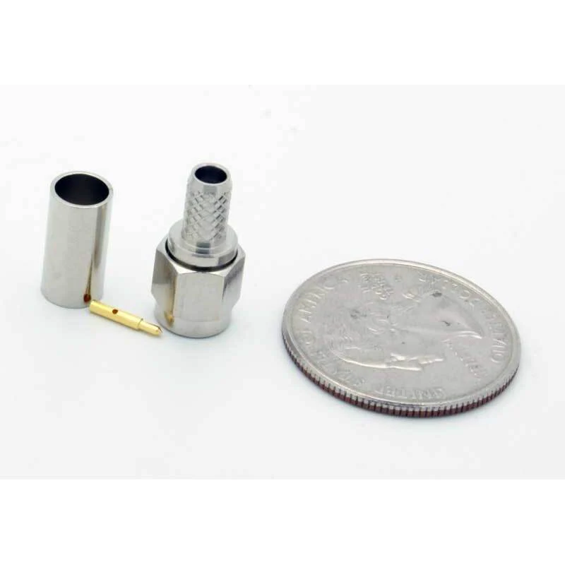 SMA Male 3 Piece Crimp Connector for RG-58 - Image 3