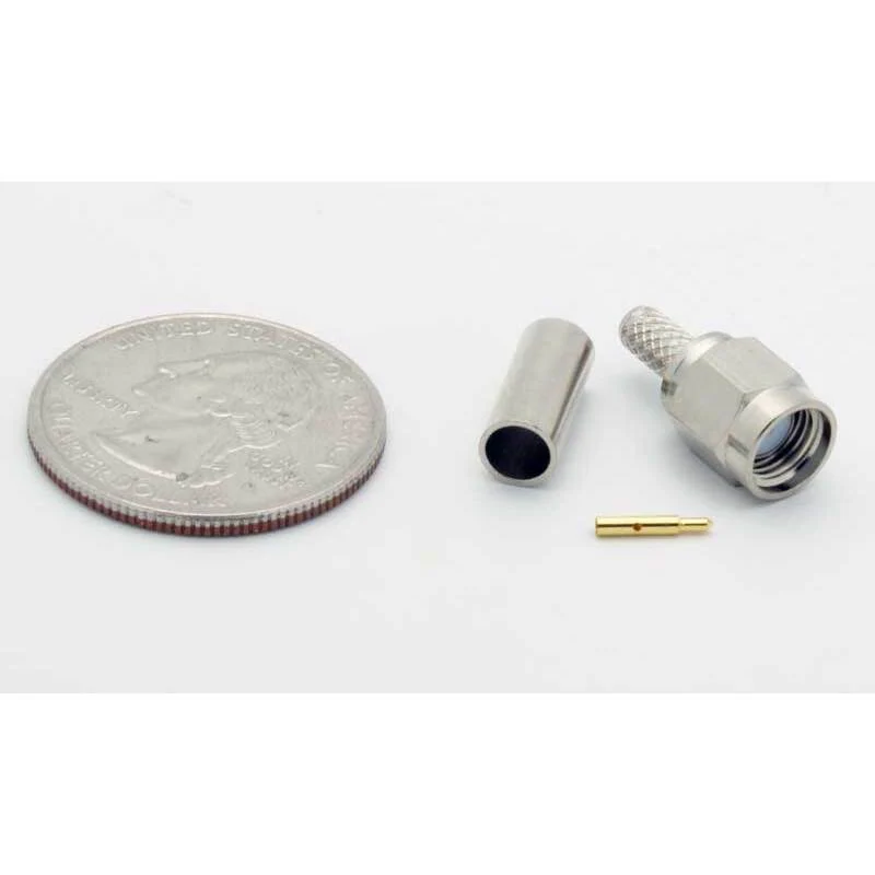 SMA Male 3 Piece Crimp Connector for RG-174 - Image 2
