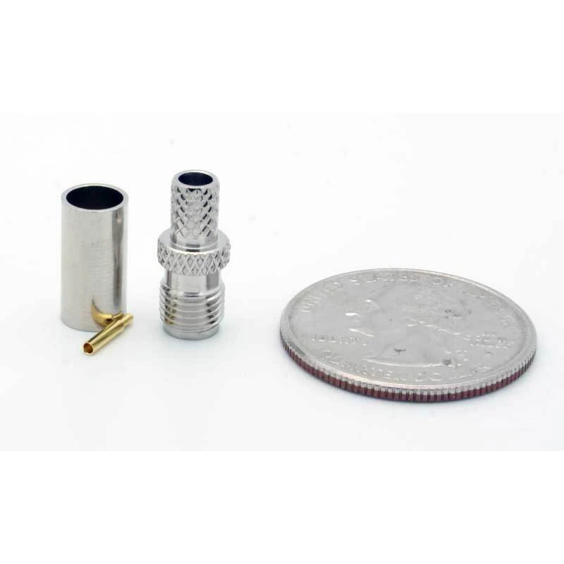 Reverse SMA Female 3 Piece Crimp Connector for RG-58 Coax - Image 3