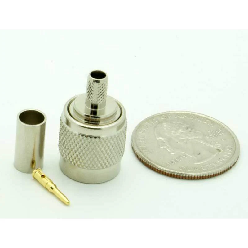 TNC Male 3 Piece Crimp Connector for RG-58 - Image 3