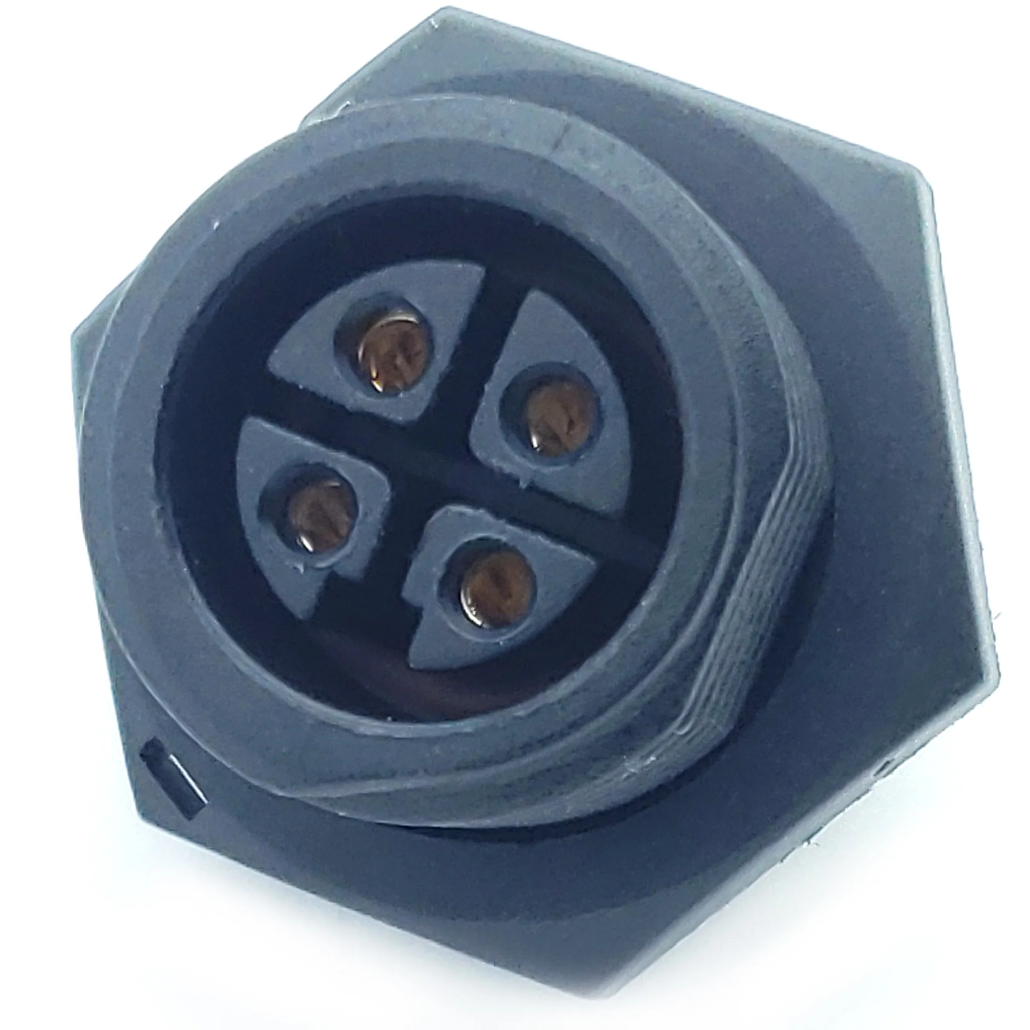 Medium Series 4 Pin Female Chassis Front Mounting Waterproof Connector - 18-24 AWG - Image 2