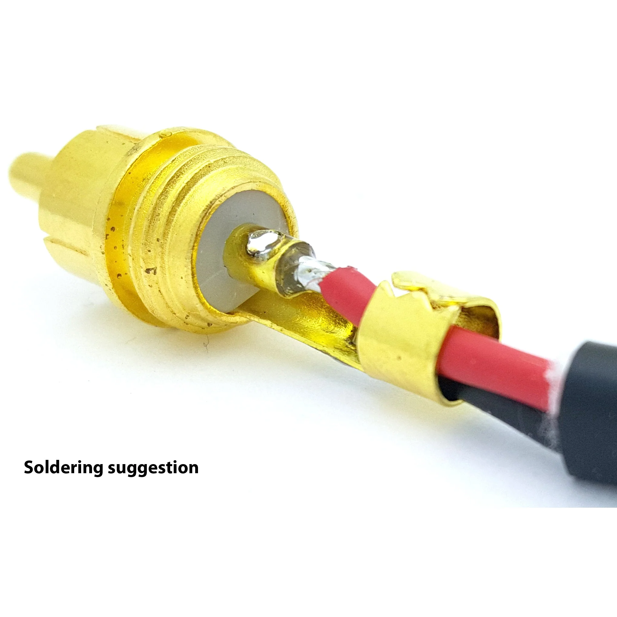 Metal RCA Male Plug - Gold Plated - Red or Black - Image 5
