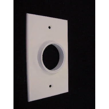 Single Gang Bulk Cable Wall Plate (Hole Style) White