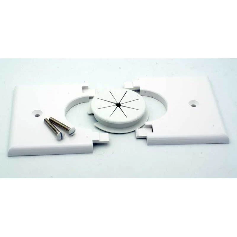 Single Gang Bulk Cable Split Apart Wall Plate w/Grommet - Image 2