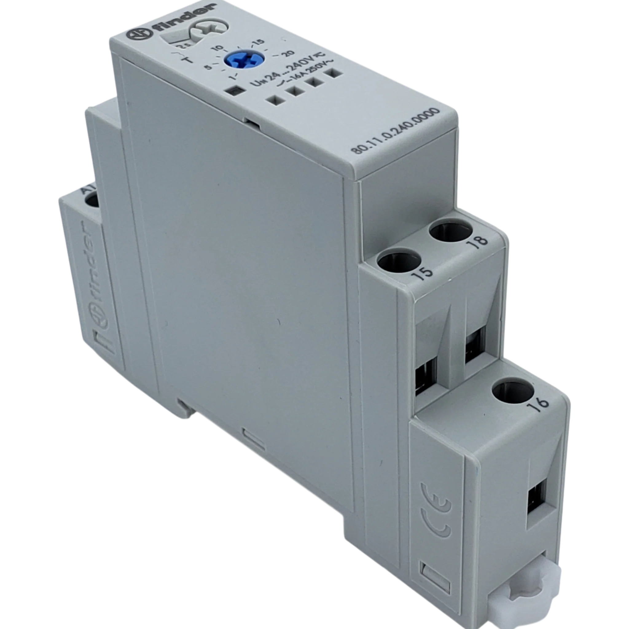 On-Delay Time Delay Relay SPDT DIN Rail 24/240V AC - Finder 80.11.0.240.0000 - Image 2