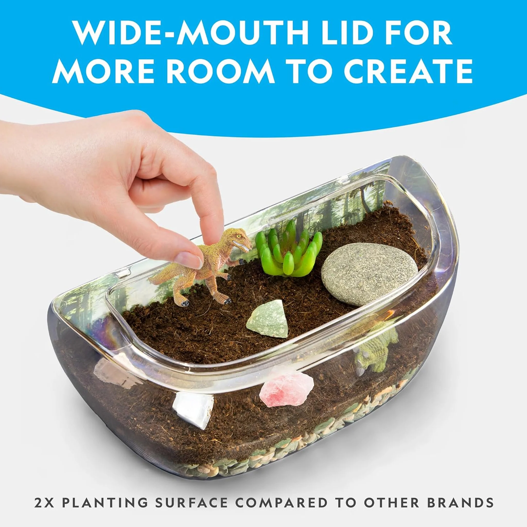 National Geographic Light Up Terrarium Kit With Real Plants & Gemstones - Image 3