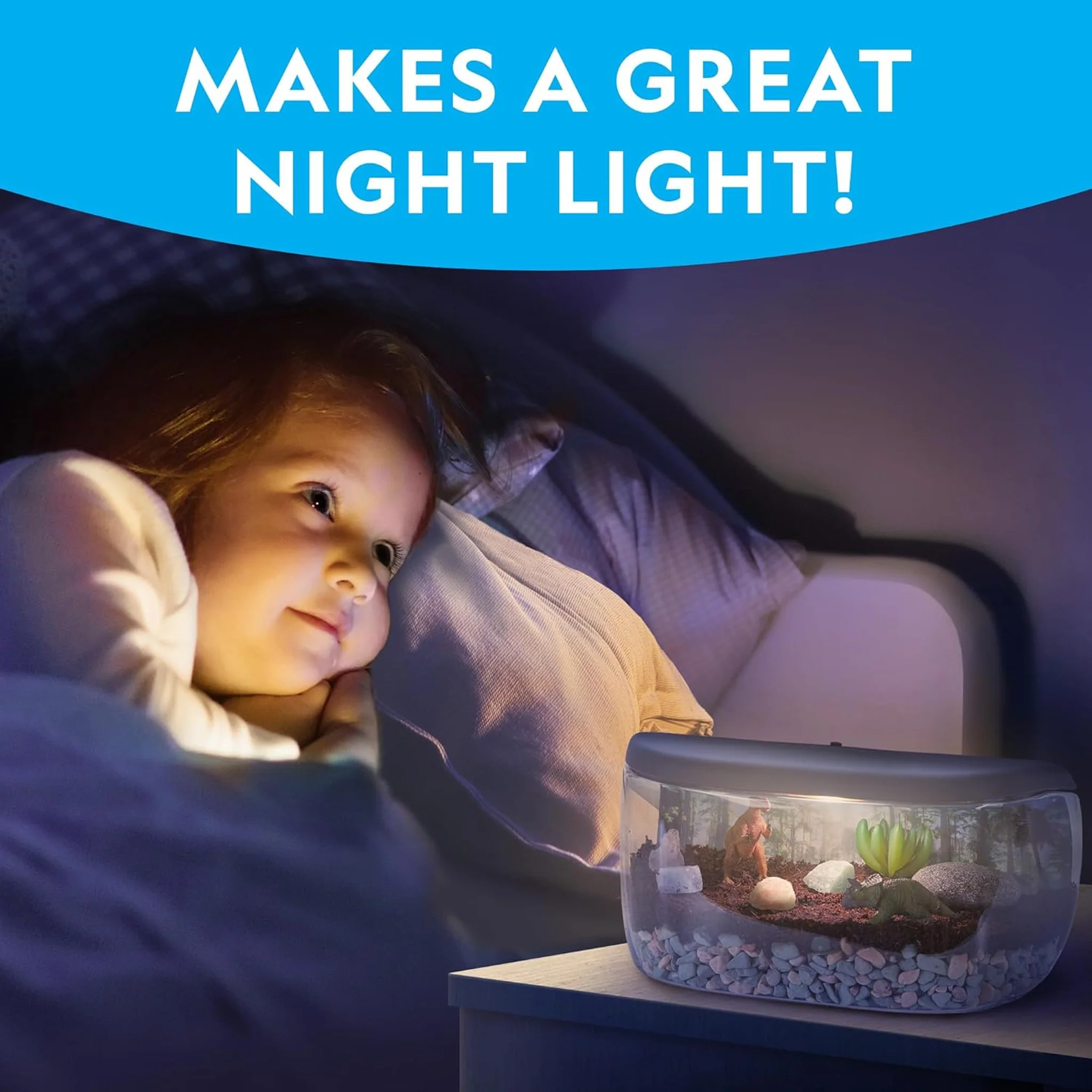 National Geographic Light Up Terrarium Kit With Real Plants & Gemstones - Image 4
