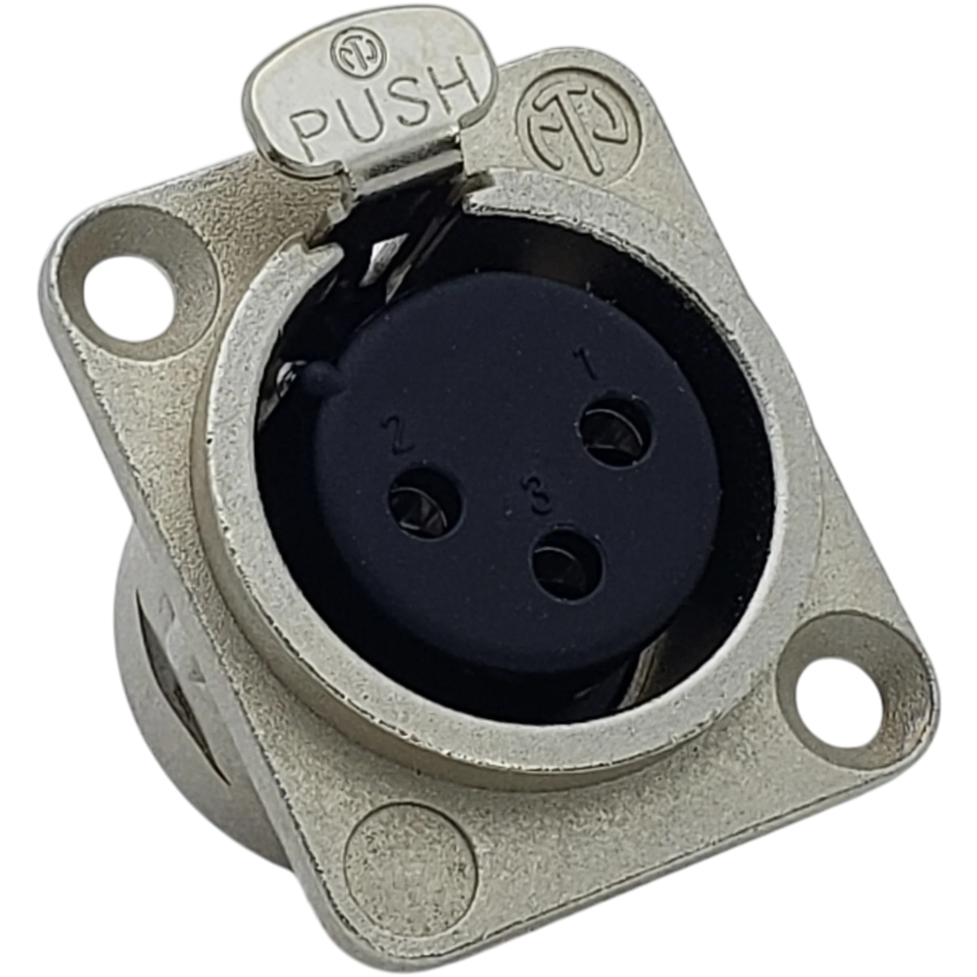 Neutrik XLR Female 3 Pin Panel Mount Connector Silver