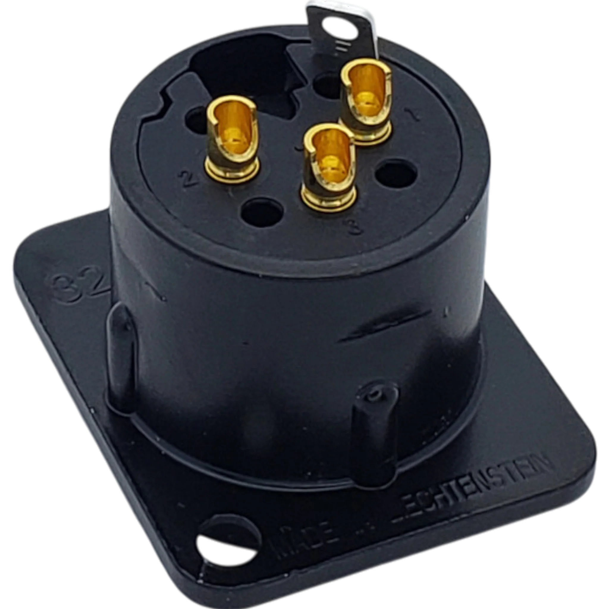 Neutrik XLR Male 3 Pin Panel Mount Connector Black - Image 2