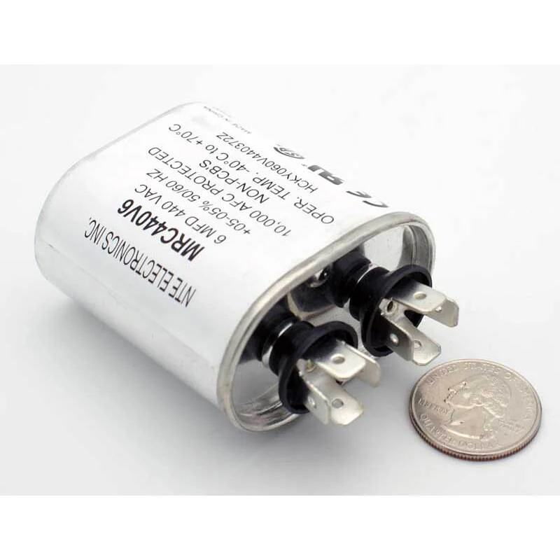 6.0 MFD 440VAC Motor Run Capacitor (Oval Case)
