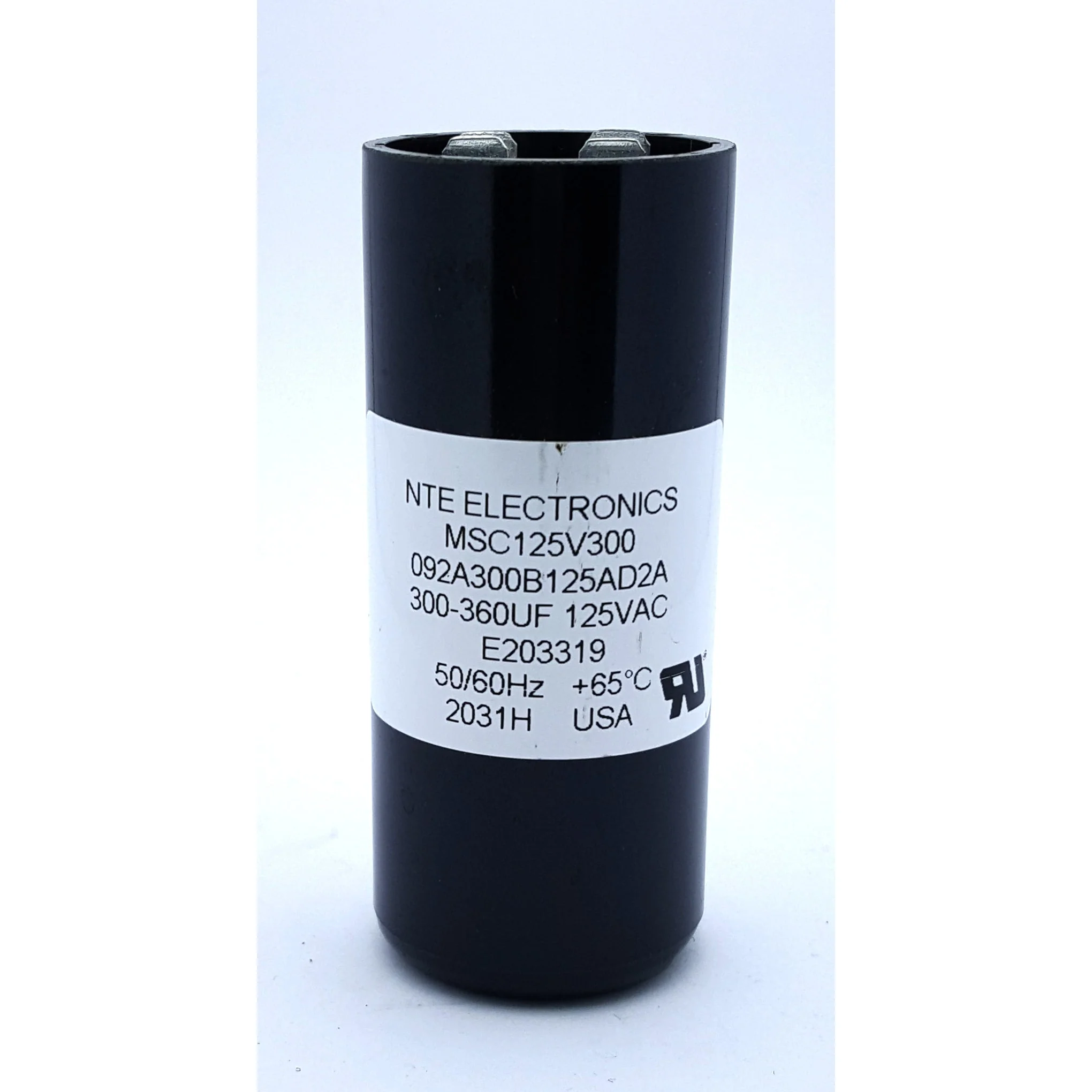 Capacitor Motor Start AC Electrolytic 300-360uf 125vac .250 Inch Quick Connect Terminals