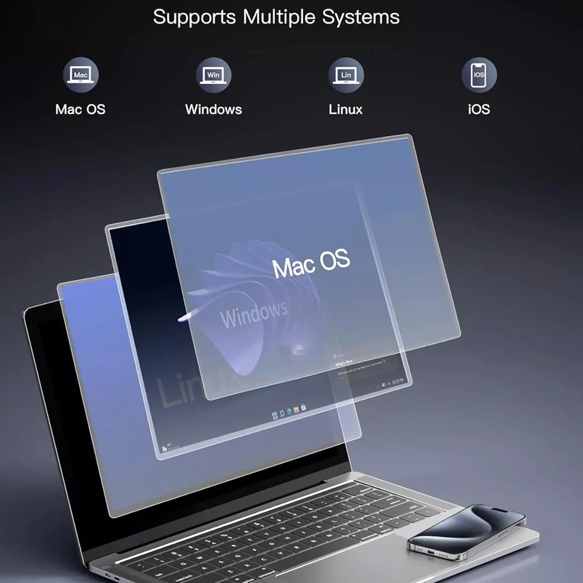 NVME SSD To USB-C Adapter Enclosure (M.2 mSATA and NVMe) - RGB LEDs - Image 4