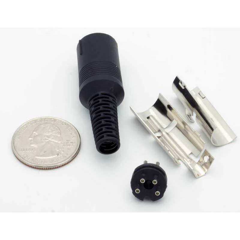 4 Pin DIN Male Inline Plug Connector - Image 3