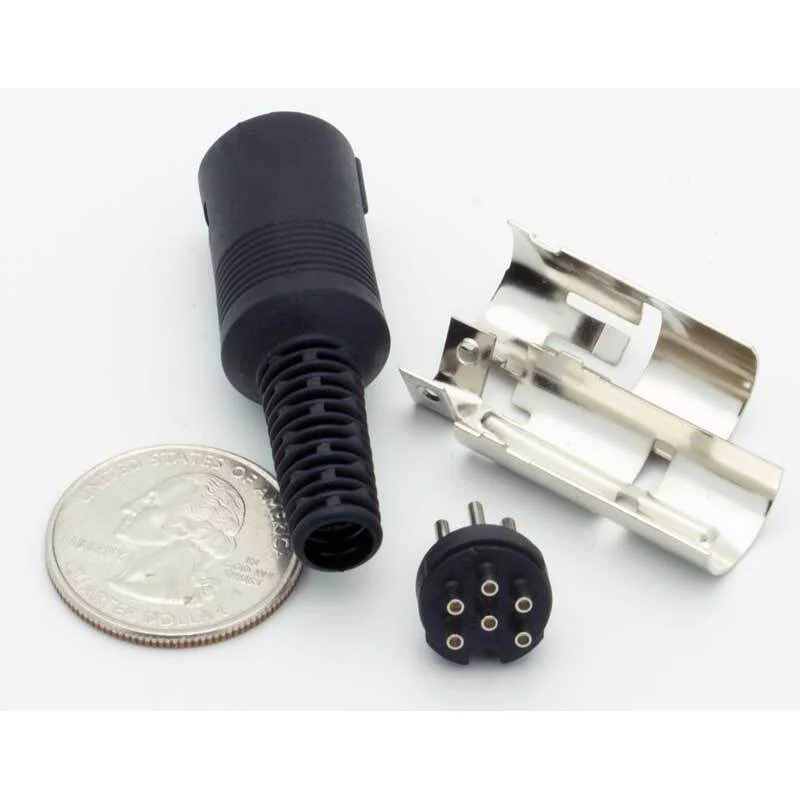 6 Pin DIN Male Inline Plug Connector - Image 3