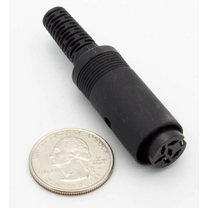 6 Pin DIN Female Inline Jack Connector - Image 2