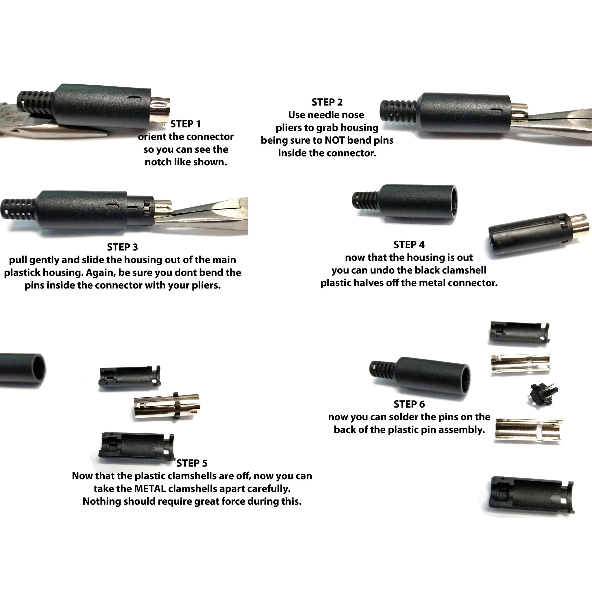 3 Pin Mini-DIN Male Inline Plug Connector - Image 4